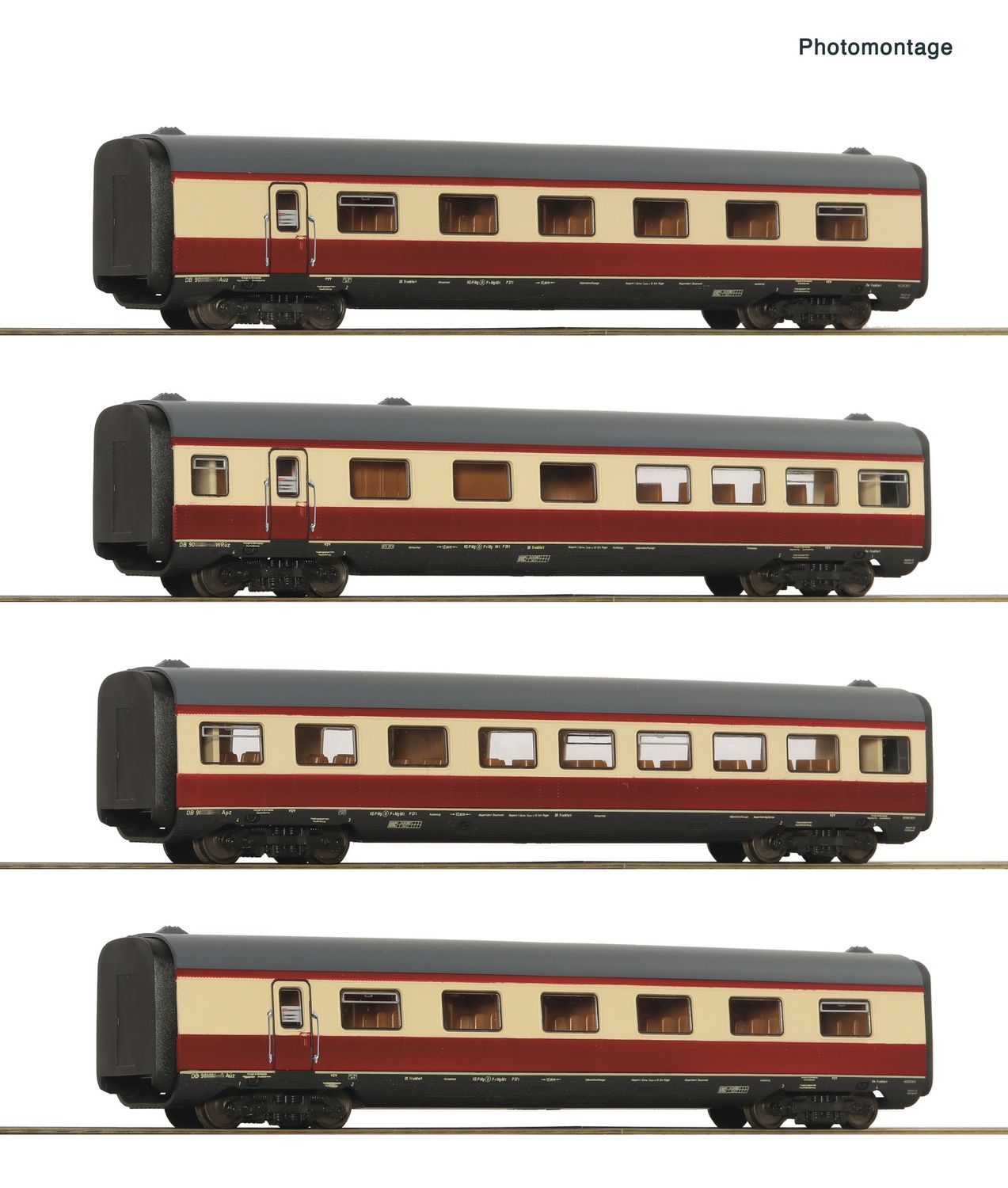 Roco 7700026 - H0 | 4-tlg. Set: Mittelwagen zum Dieseltriebzug BR 601, DB