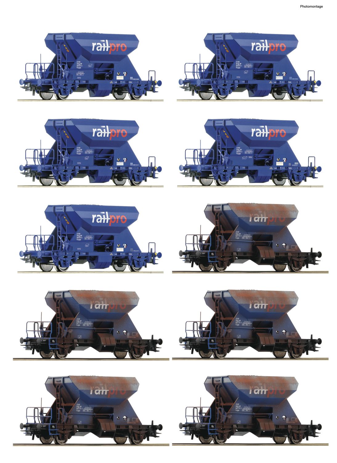 Roco 6600394 - H0 | 10-tlg. Display: Schotterwagen, Railpro