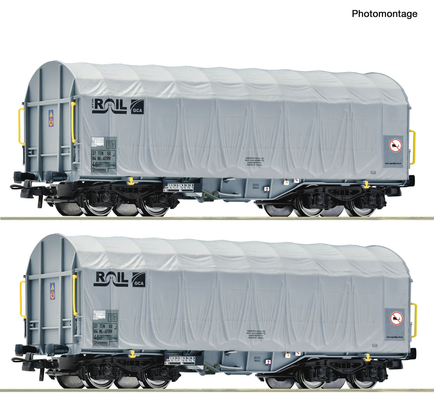 Roco 6600375 - H0 | 2-tlg. Set: Schiebeplanenwagen, ATIR-RAIL