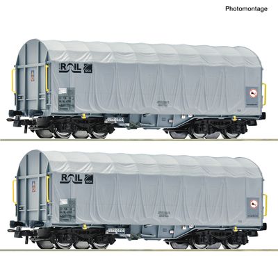 Roco 6600375 - H0 | 2-tlg. Set: Schiebeplanenwagen, ATIR-RAIL