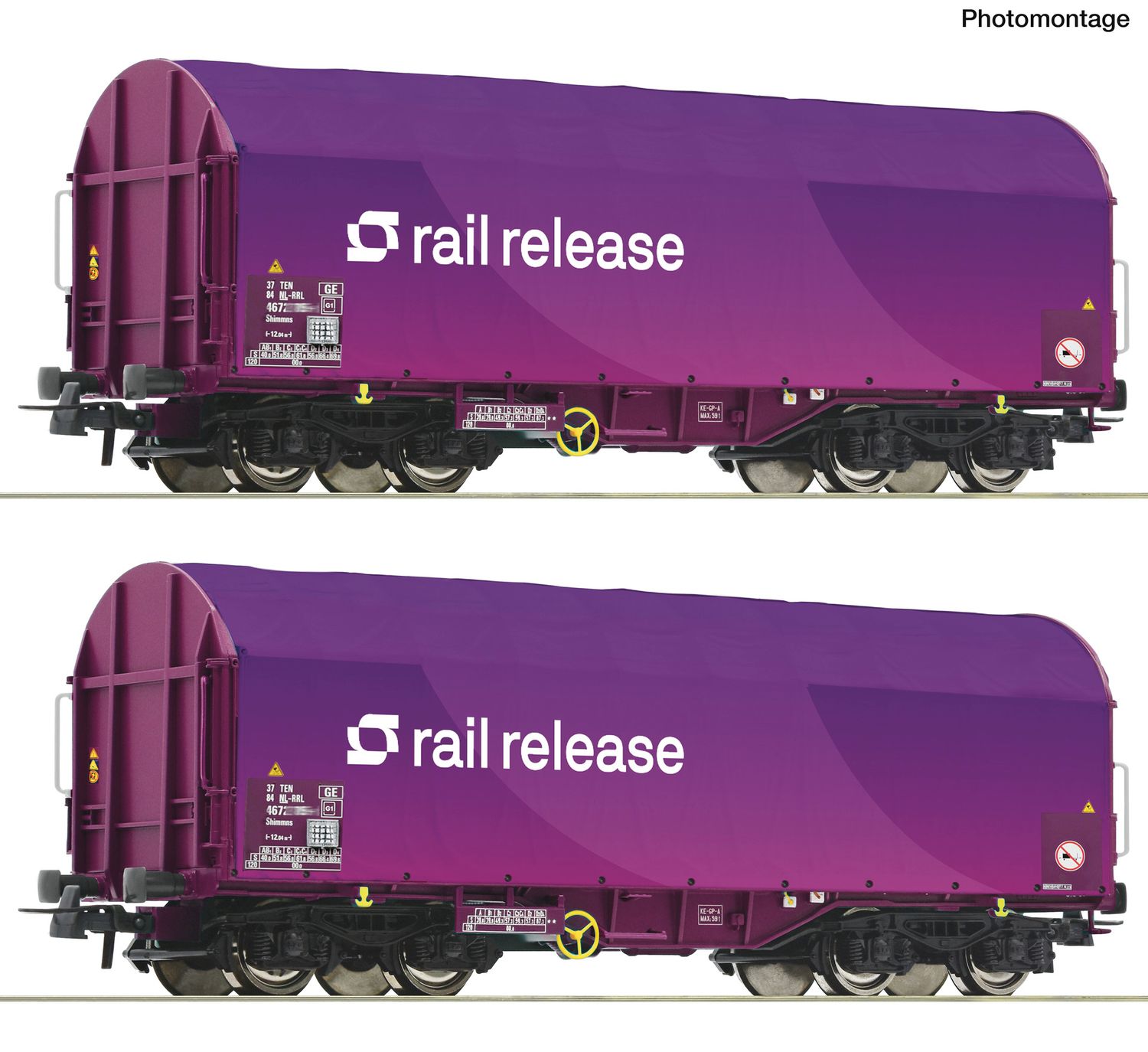 Roco 6600380 - H0 | 2-tlg. Set: Schiebeplanenwagen, Railrelease