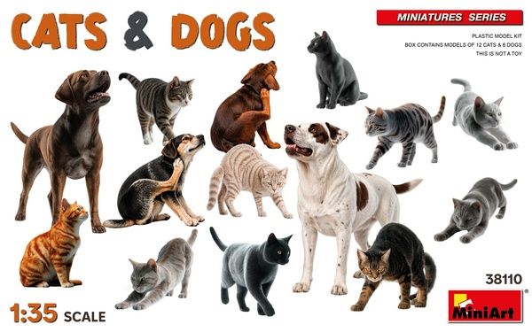 MiniArt 38110 - 1:35 | Cats &amp; Dogs (18 figuren)