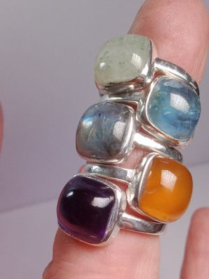 Bague carré taille réglable argent 925