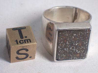 Bague chevaliere meteorite L4, taille réglable argent 925