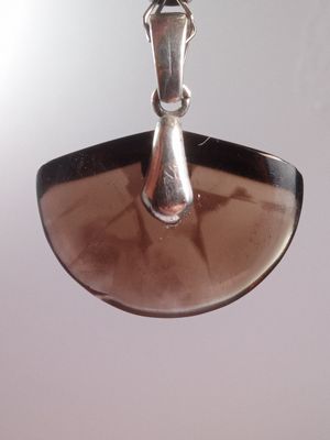 Pendentif quartz fumé  argent 925