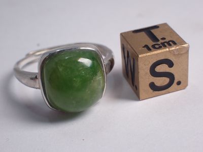 Bague grenat vert argent 925