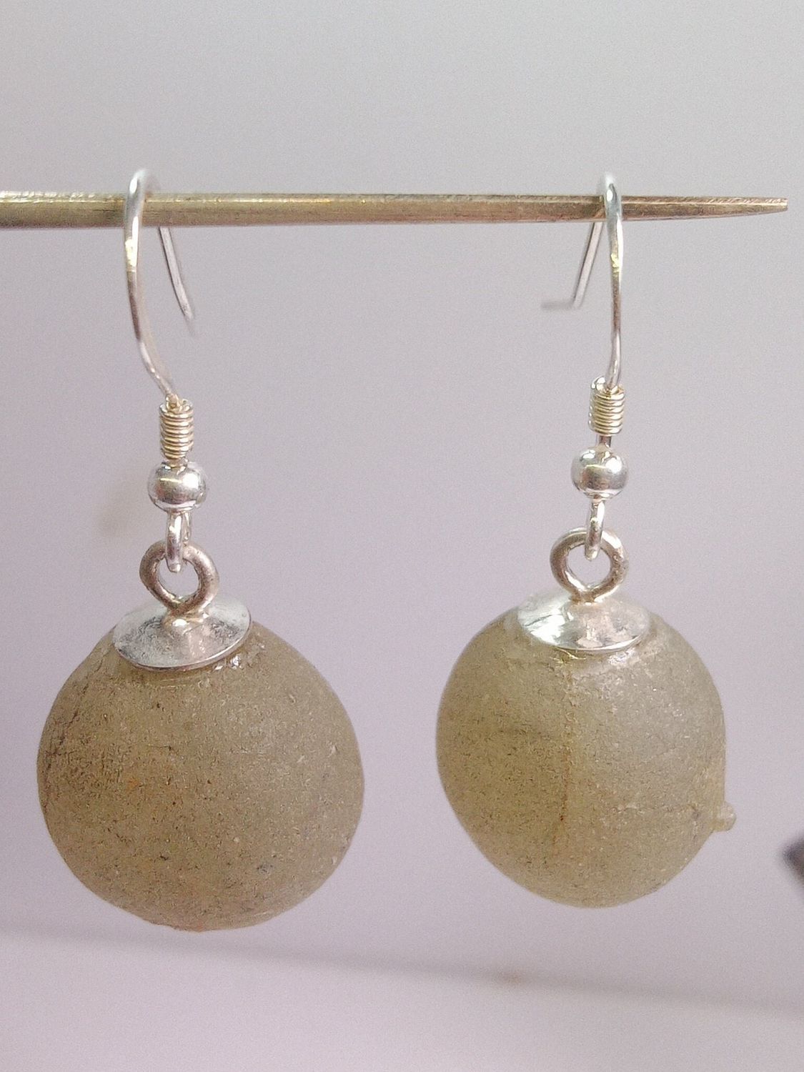 Boucles d&#39;oreilles Prehnite  argent 925