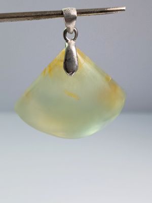 Pendentif prehnite bélière argent 925