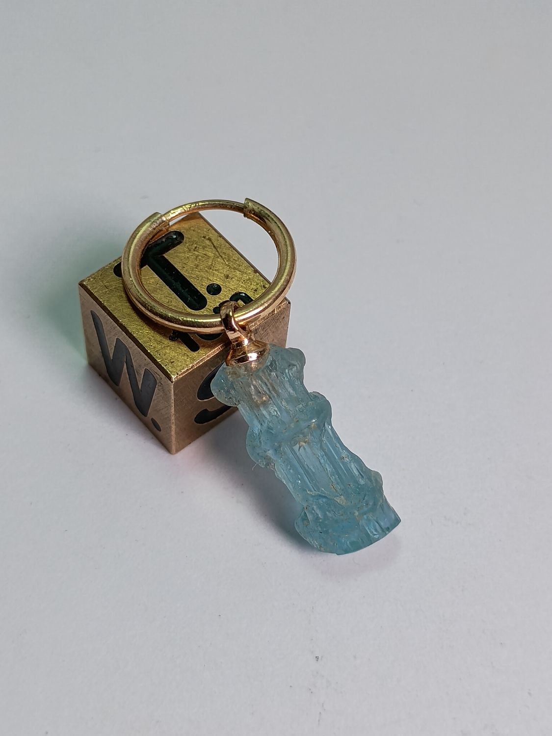 Anneau d&#39;oreille aigue-marine argent 925