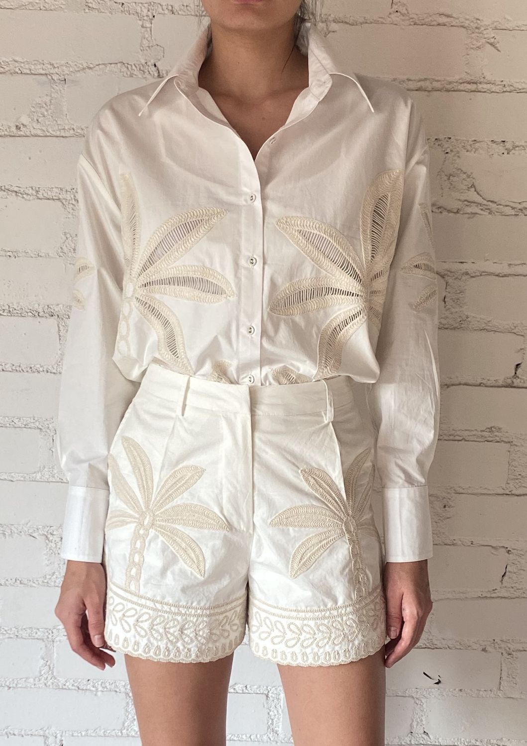 Ari White Oversized Palm Shirt