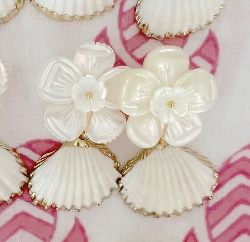 White Mini Mermaid Earrings