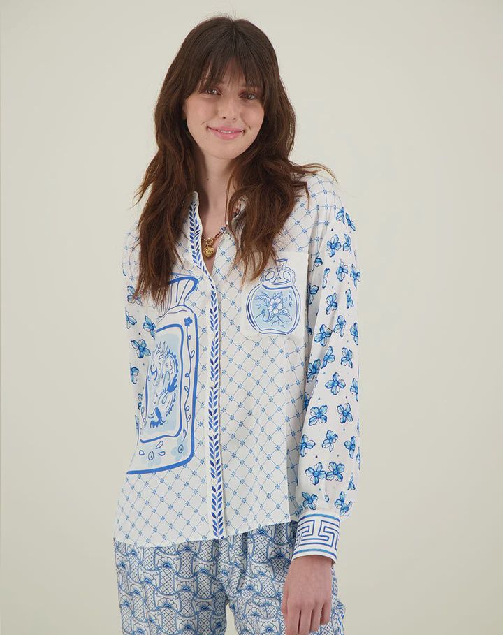 Isabel Printed Shirt Amalfi Coast, Size: X-Small