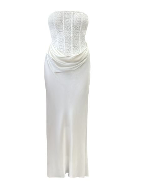 Sofiya Strapless Maxi Dress Bone, Size: 2