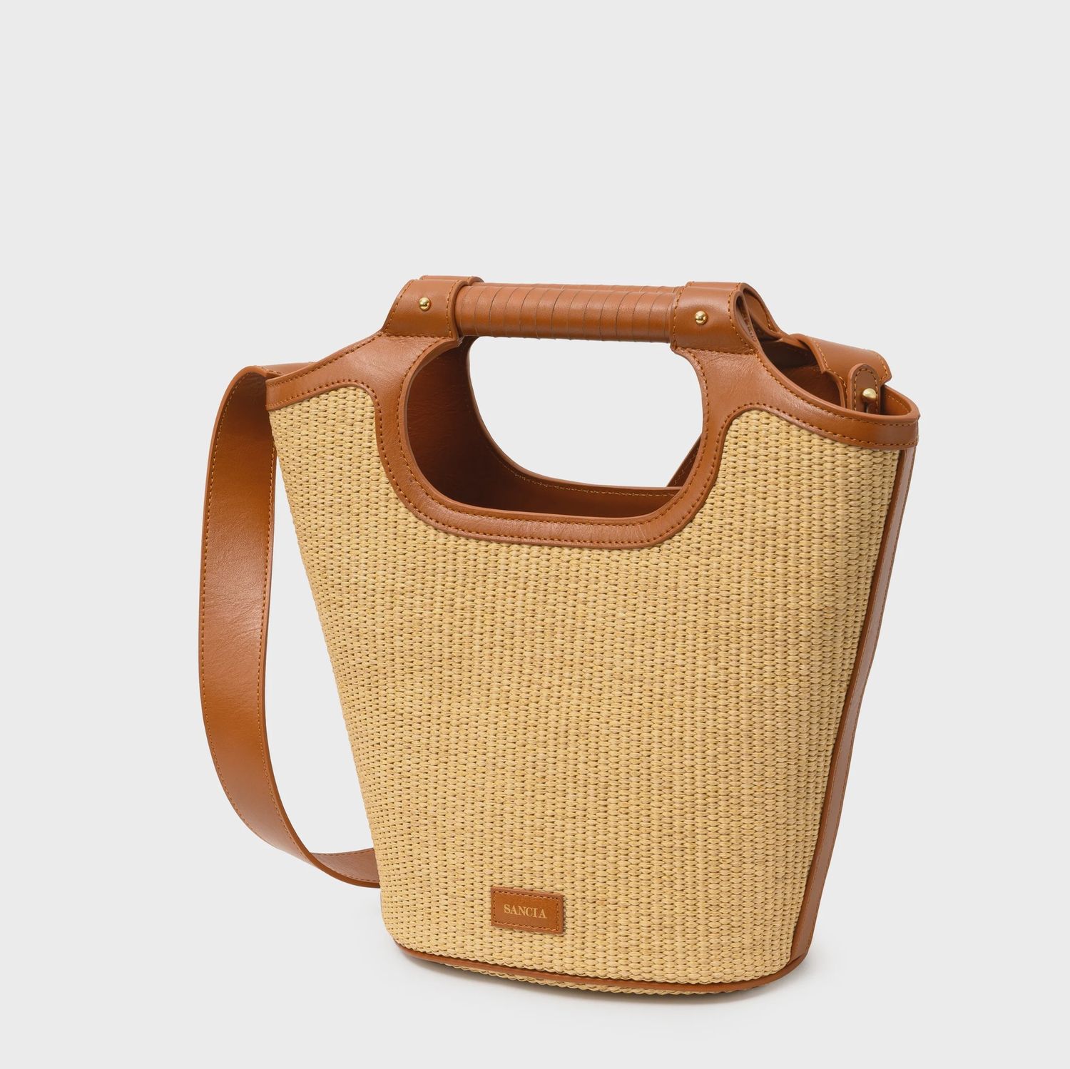 The Ottilie Cognac Raffia Crossbody Bag