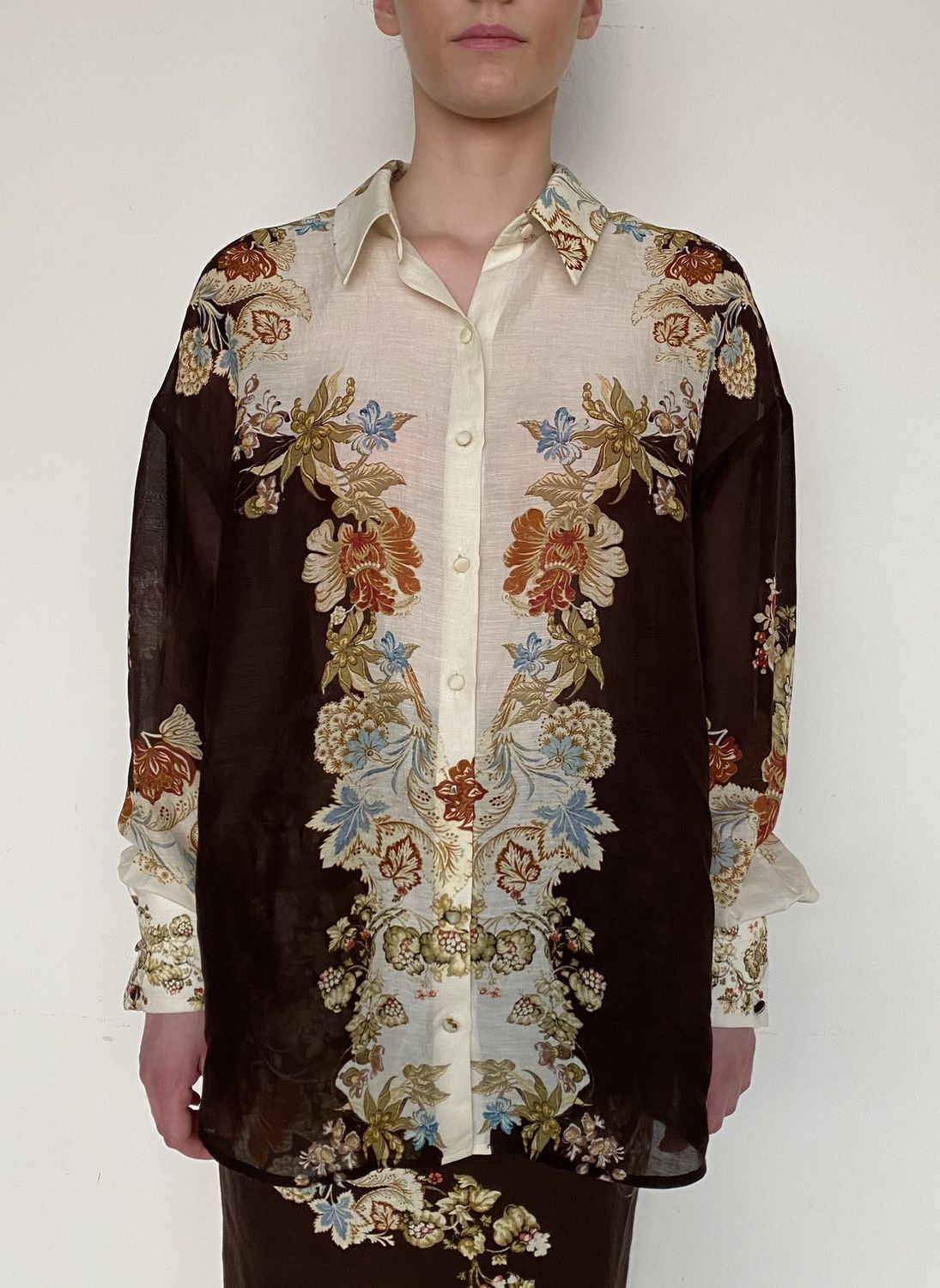 Rohi Oversized Shirt Brown Mix, Size: X-Small