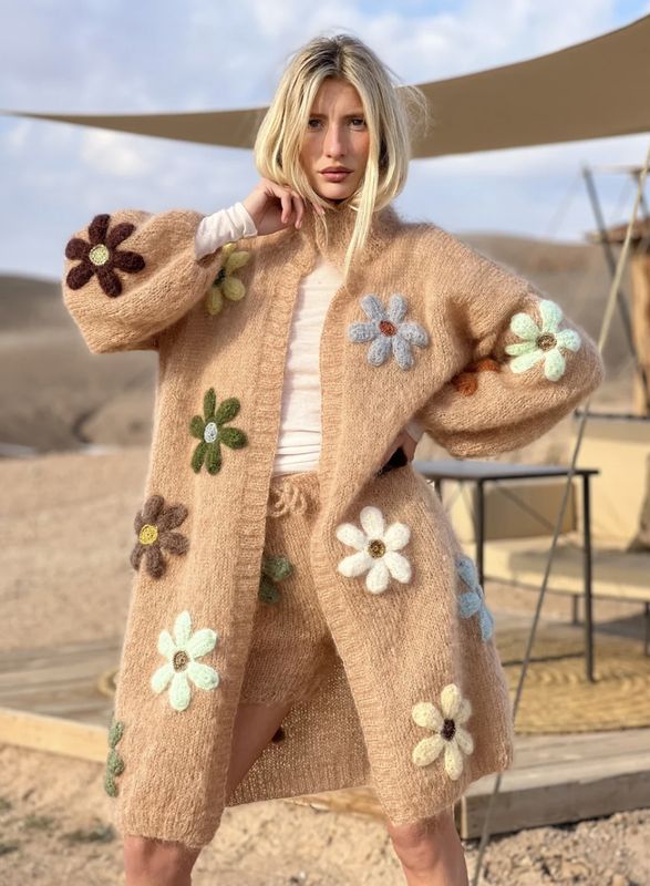 Free Flowers Beige Coat