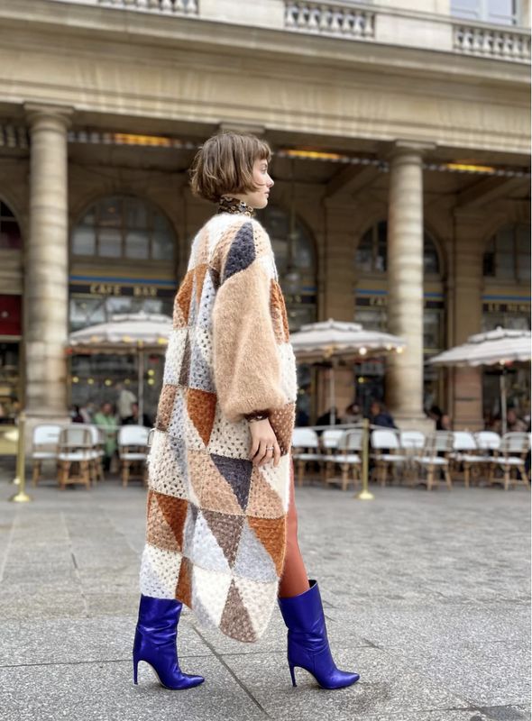Diagonales Beige Coat