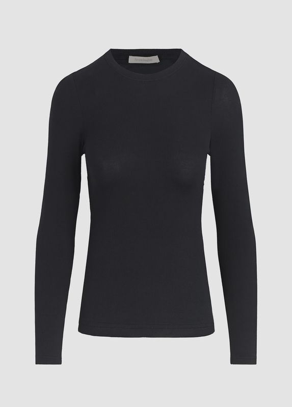 The Ribbed Long Sleeve Black