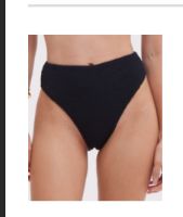 Breeze Jacquard High Waist Bikini Bottom Black, Size: X-small