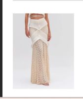 Samba Fringe Long Skirt Off White, Size: 2