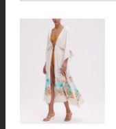 Bananeira Tropical Long Coverup Beige, Size: X-small