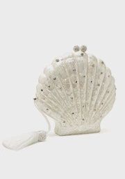 Le Sirenuse Bag White Mother of Pearl Swarovski Crystals Silk Tassel