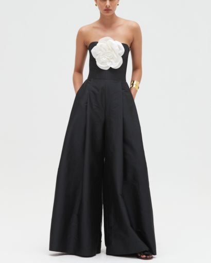 TAFFETA BLOOM JUMPSUIT, Colour: BLACK, Season: F25, Size: 2