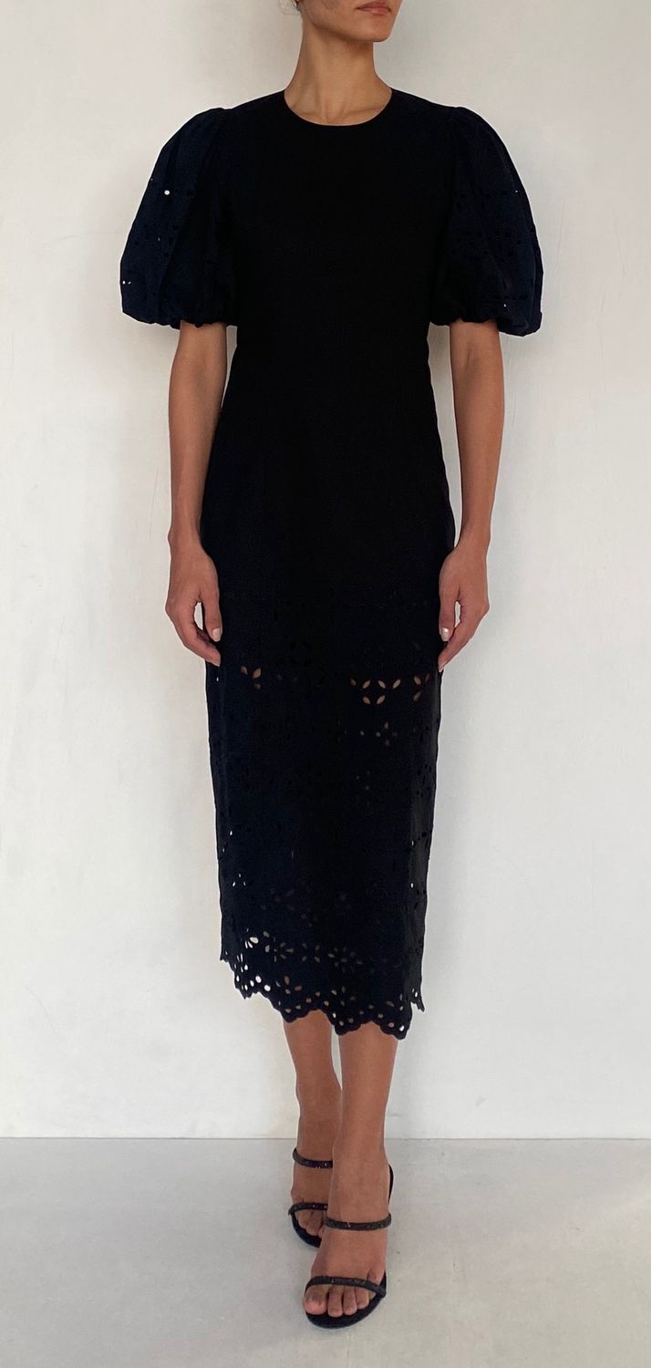 Midi Dress Black, Size: X-small
