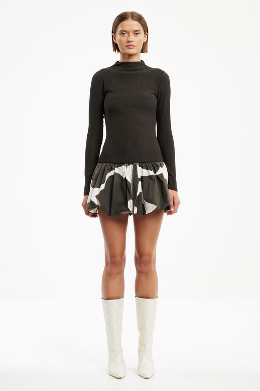 Charley Mini Dress Espresso Orchid