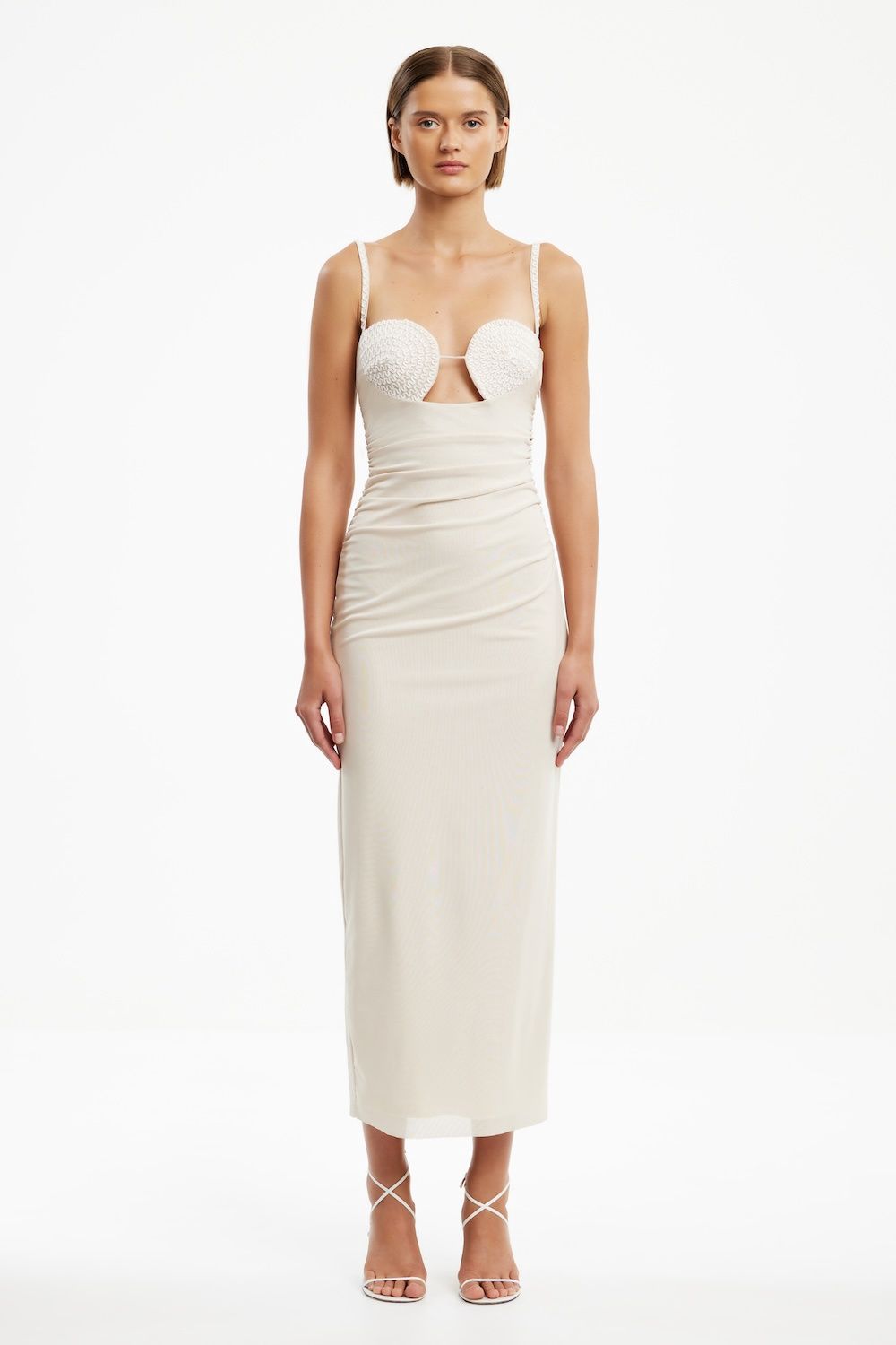 Maddie Midi Dress Seashell, Size: 2