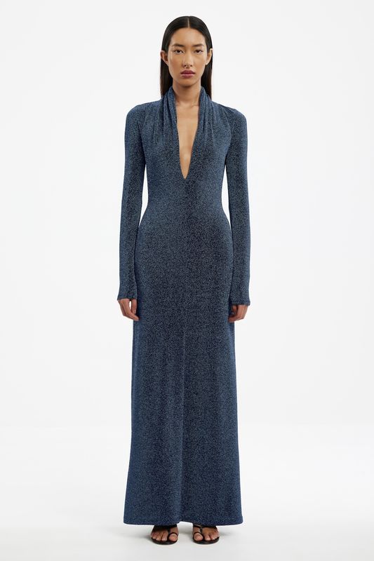 Selena Long Sleeve Gown Sapphire