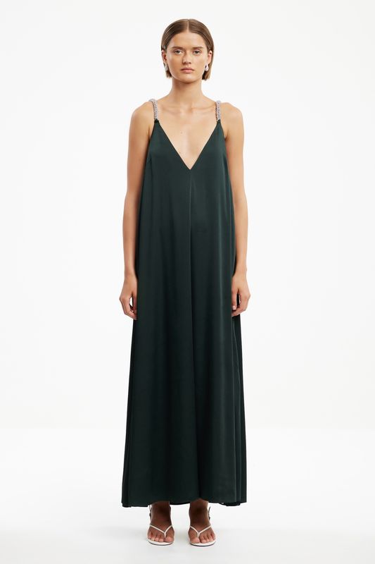 Abbey Trapeze Maxi Dress Emerald