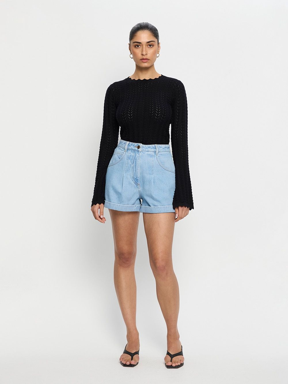 Avery Denim Short Dusty Blue, Size: L