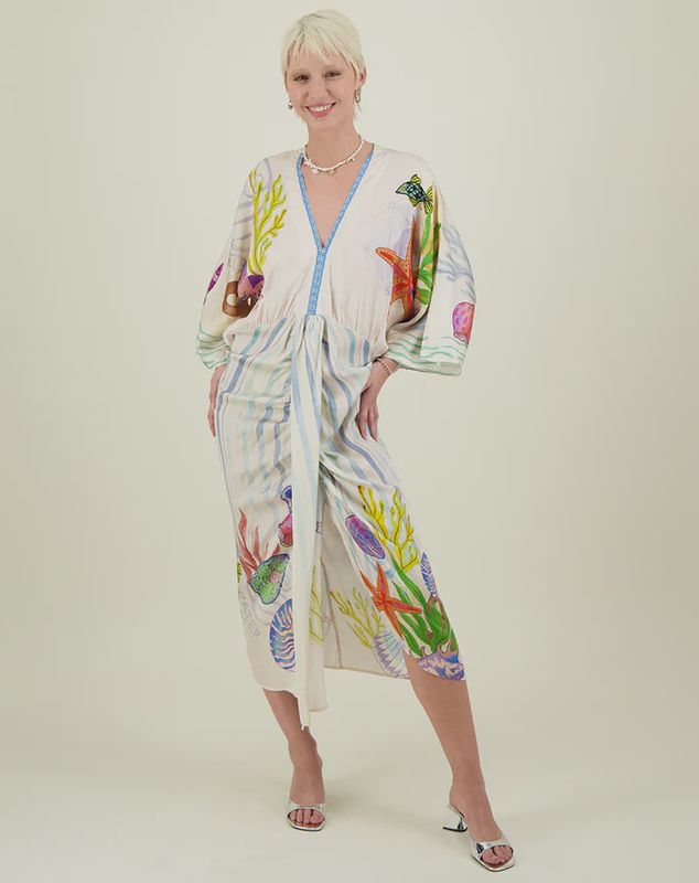 Sophia Kimono Dress Magic Ocean