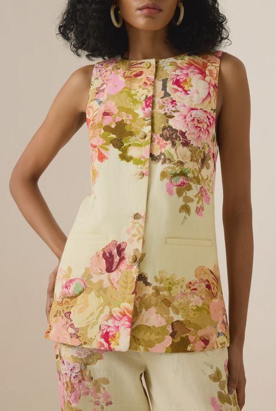Sama Waist Coat Off White Mix