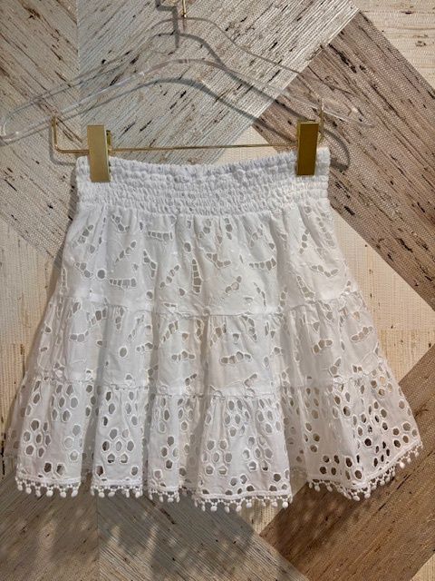 Agri Embroidered Skirt Bianco