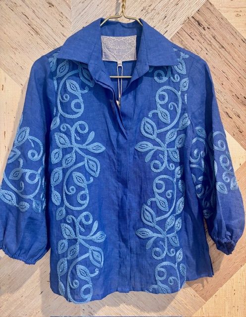 Liro Embroidered Blouse Classic Blue
