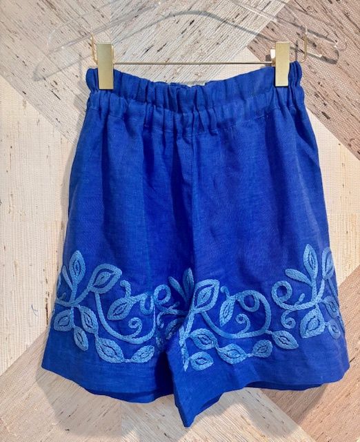 Tigri Embroidered Shorts Classic Blue