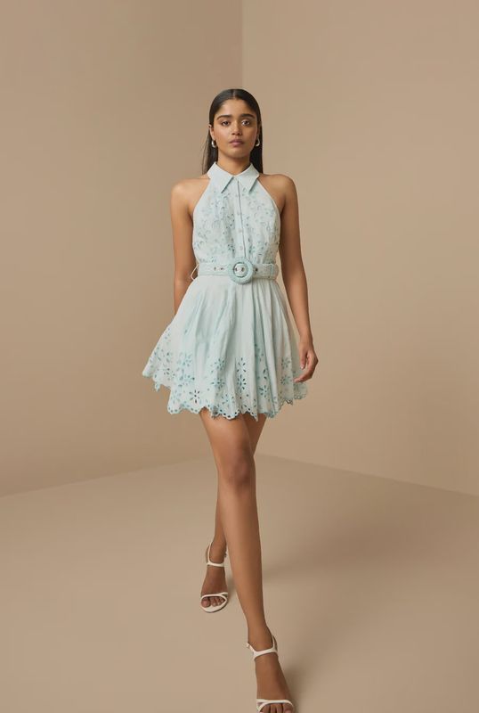 Adya Short Dress Buckle Belt Light Blue