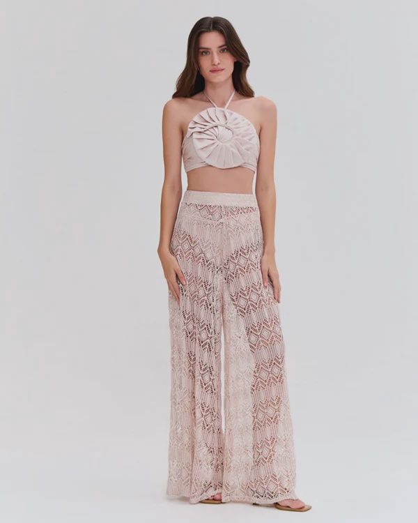 Seashell Lycra Beach Pant Beige
