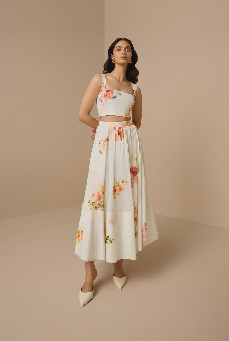 Saba Corset Top Ivory Floral