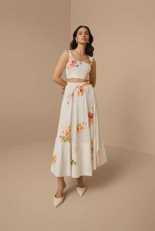 Saba Corset Top Ivory Floral