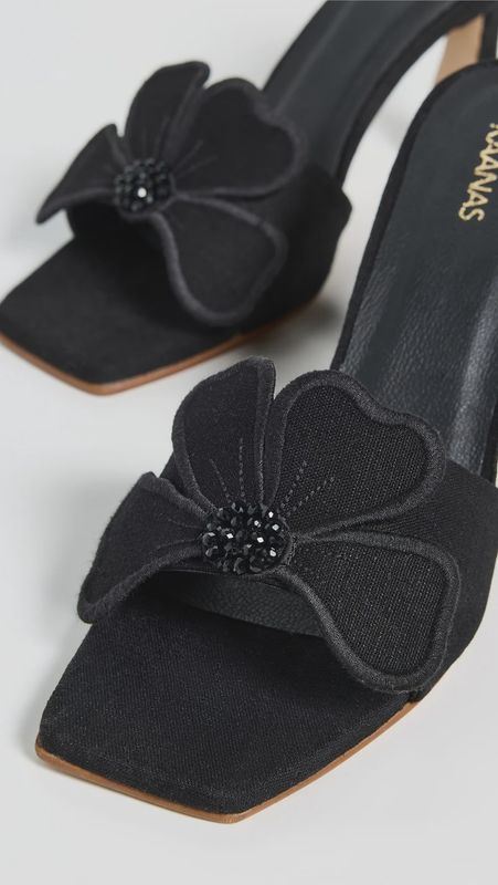 Dune by Lun Flower Applique High Heel Black