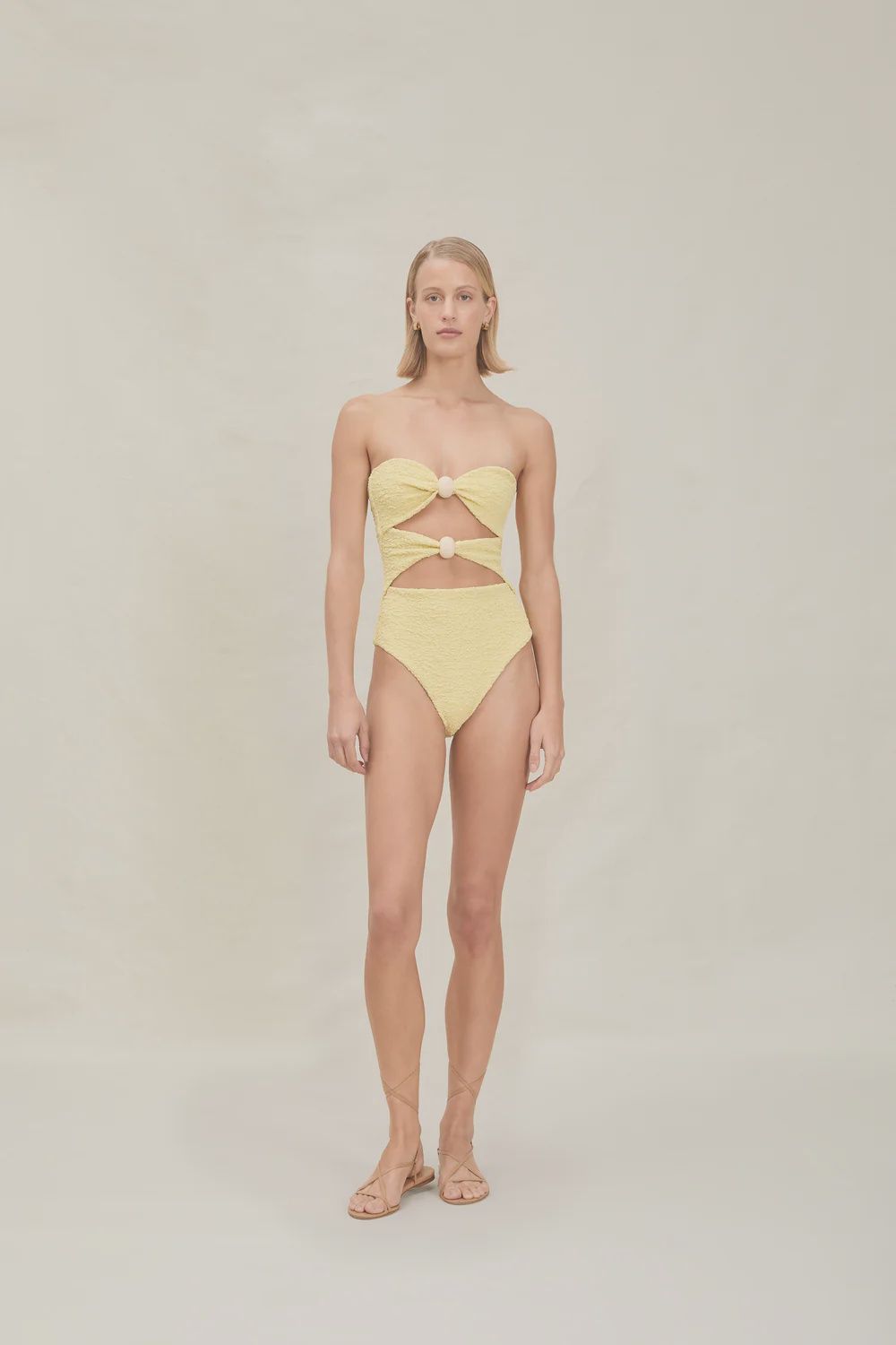 Misha Bathing Suit Full- Piece Lemon, Size: X-small