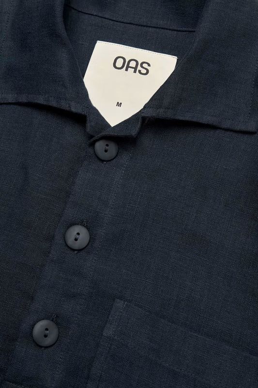 Men's Dark Navy Girona Linen Shirt