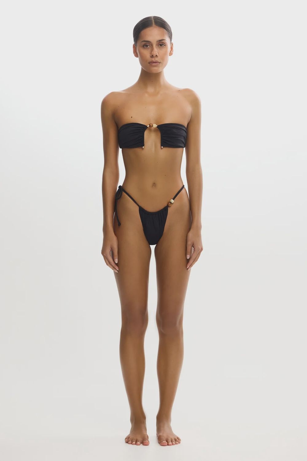 Zhara Strapless Bathing Suit Top Black, Size: 2