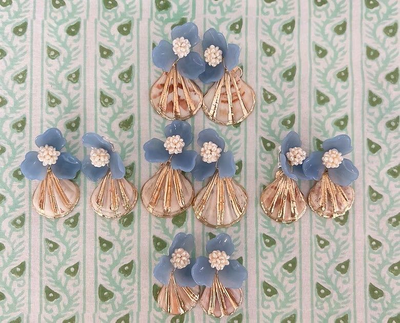 Blue Crush Clip Earrings