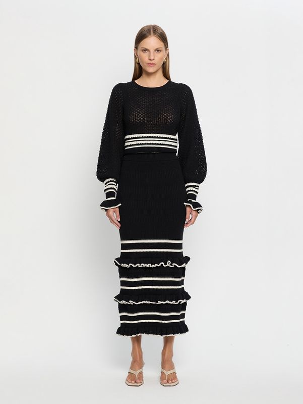 Rafaela Knit Top Black/Cream