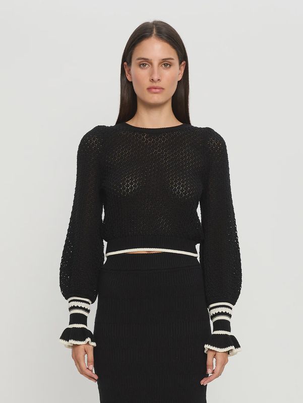 Rafaela Knit Top Black/Cream
