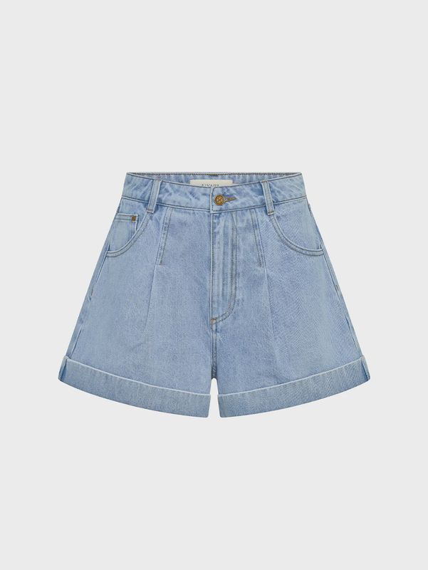 Avery Denim Short Dusty Blue